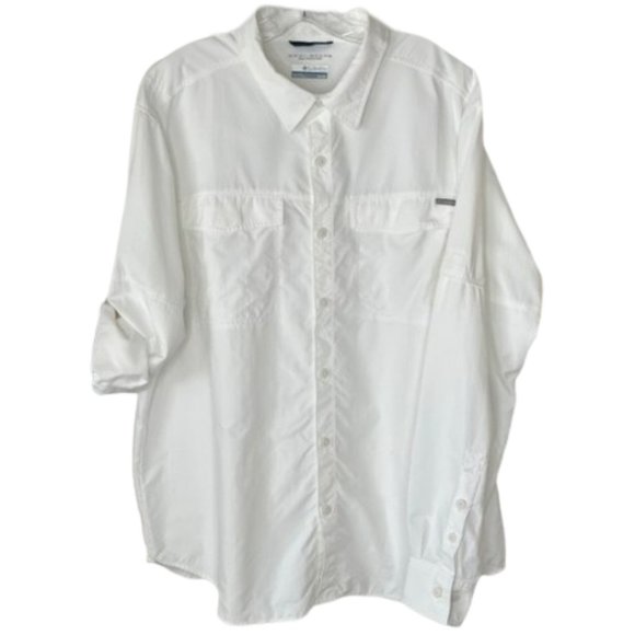 Columbia Kestrel Trail Vented Stretch Omni Shade L/S White Shirt - XL - Picture 1 of 10